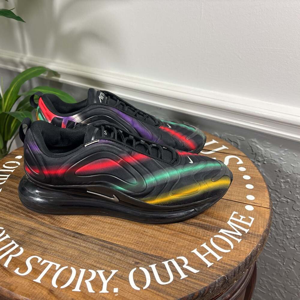 Nike Air Max 720 'Color Streaks' Black Multi-Color Sneakers AO2924-023